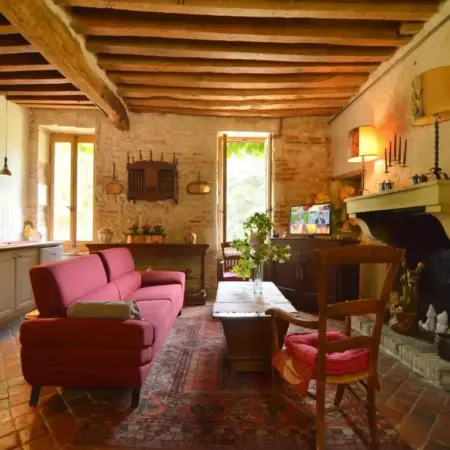 Mansion in Champvert with Pond View Terrace